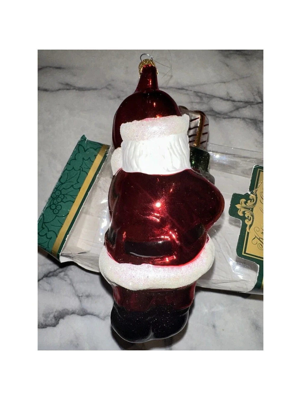 Kurt Adler Kringle Glass Santa Ornament Hand Blown In Colombia Signed Christmas